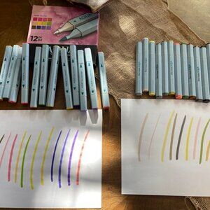 LOT Spectrum Noir Aqua Markers 24 Used Box NICE!!!